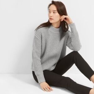 Everlane Wool Cashmere Waffle Square Crew Sweater